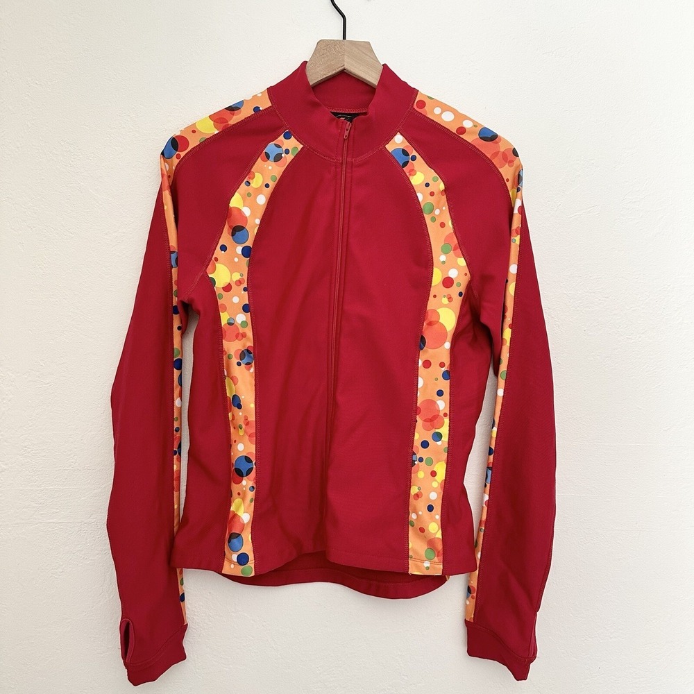 Sheila Moon Cycling Jacket Full-Zip Womens Medium Red Long Sleeve Pockets